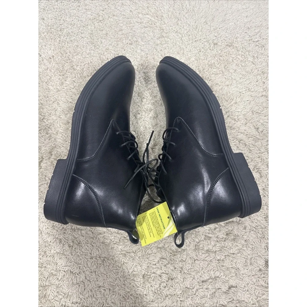Orthocomfoot Black Orthopedic Leather Chukka Boots Mens 12M Arch Support Comfort